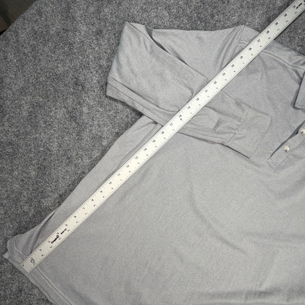 Burlebo Mens Performance Long Sleeve Polo Shirt Gray Size Large Activewear 0656 - Picture 4 of 6
